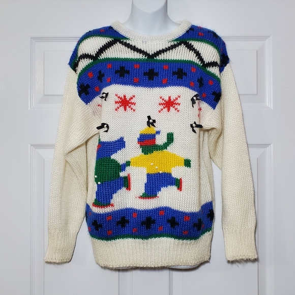 VINTAGE tacky/cute Christmas/winter sweater - Picture 1 of 8